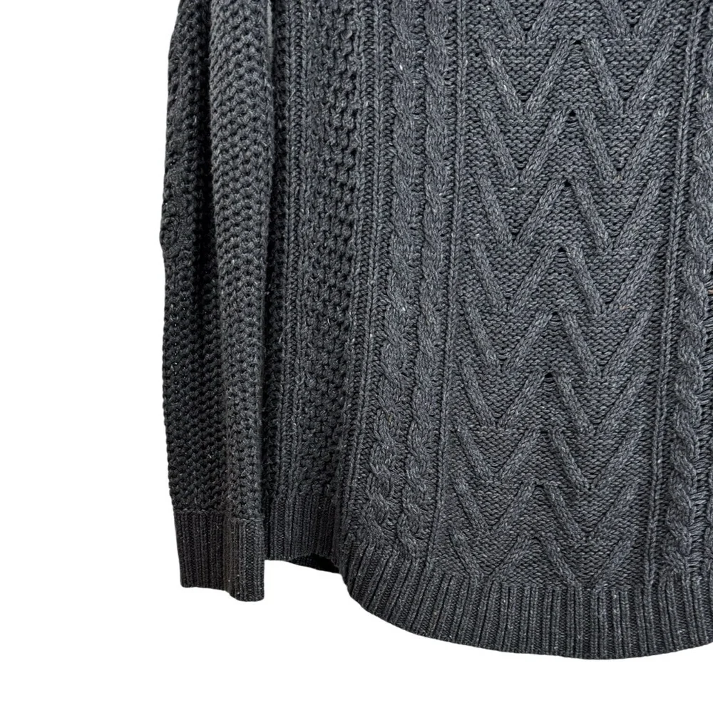 BDG URBAN OUTFITTERS Men's Grey Cable Knit Sweater with Knitted Elbow Pads S